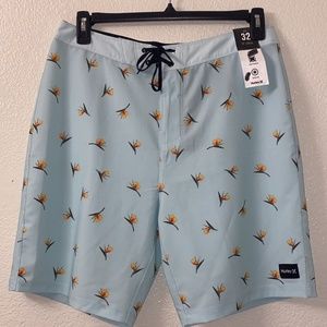NWT Mens HURLEY Weekender 20" Length Bird of Paradise Swim Surf Board Shorts